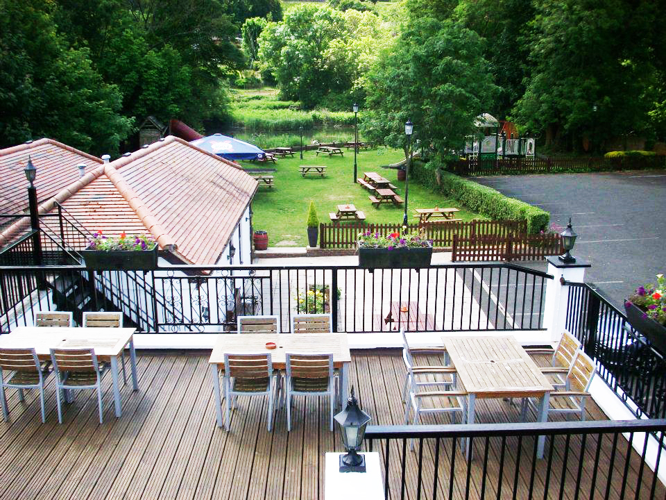 high up view of garden